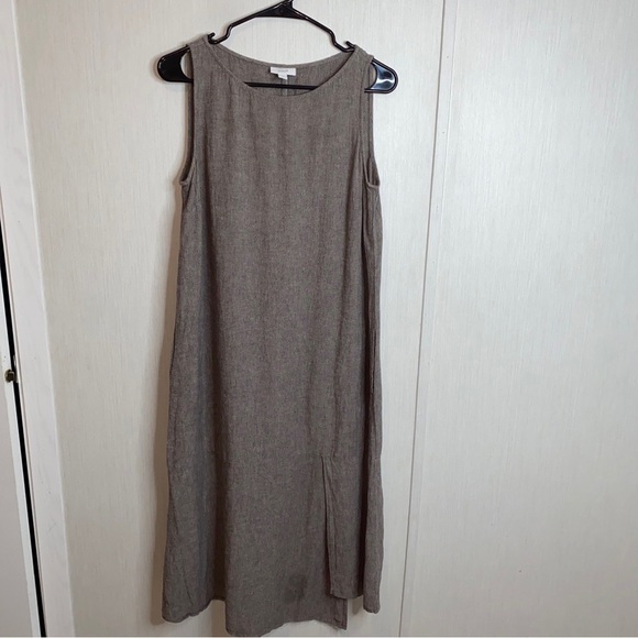 Pure J. Jill Brown Gray Sleeveless Sheath Midi Dress for Work - Picture 6 of 6